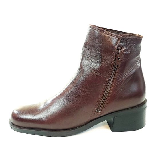 Naturalizer Brown Leather Ankle Boot Vintage 80s - Picture 6 of 13